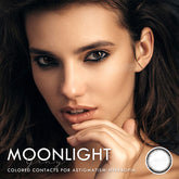 Best Korean Colored Contact Lenses - Moonlight Gray Colored Contacts (1 Pair) /  A clear black circle line and grey color contact lenses will give a natural and beautiful enlargement effect to dark brown eyes and a unique effect to bright eyes. and the black limbal ring and graphic diameter of 13.4 mm will enlarge your pupils a little more and make them more attractive.   / Prescription and non-prescription available, Cheapest Colored Contact Lenses. Buy Colored Contact Lenses Online - EyeMellow